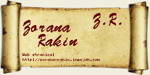 Zorana Rakin vizit kartica